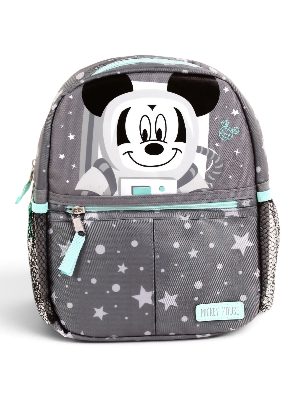 Disney Grey Starry Mickey Mouse Mini Backpack 10" with Mint Accents